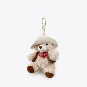 NEW ZARA Cowboy Teddy Bear Keychain Bag Charm